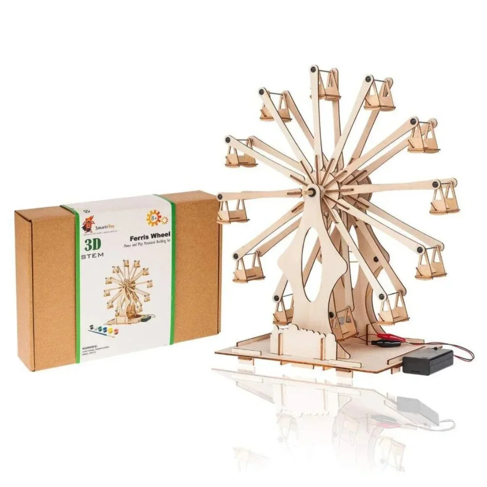 Wooden Ferris Wheel DIY 3D Puzzle Craft Kit STEM PROJECT Construction Toy Set BR